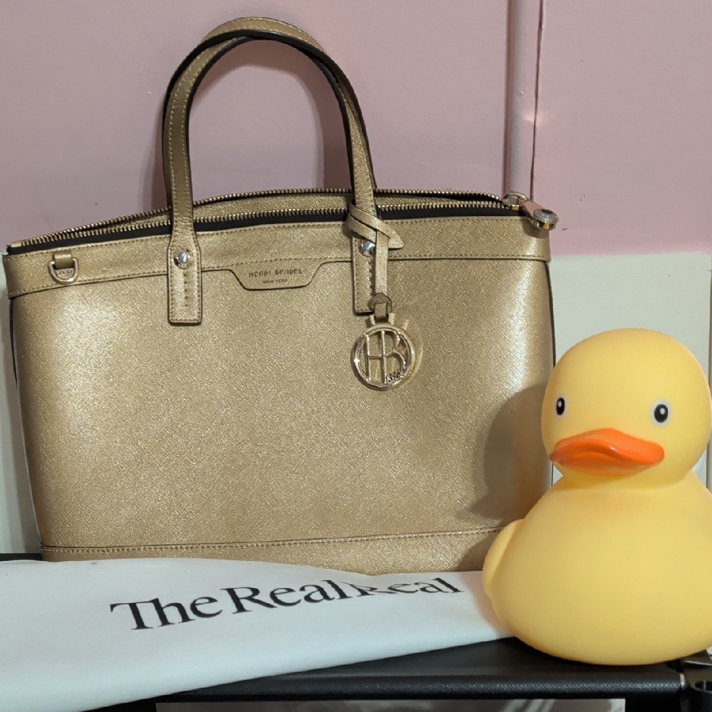 Henri Bendel Shimmering Gold Satchel